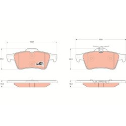 Brake Pad Set TRW GDB1621 OE Ref 1647894180