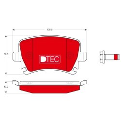 Brake Pad Set TRW GDB1622DTE OE Ref 1K0 698 451 F