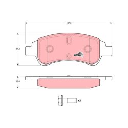 Brake Pad Set TRW GDB1623 OE Ref 4253 30