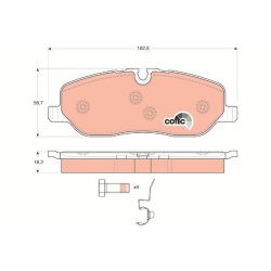 Plaquettes de frein TRW GDB1631 pour LAND ROVER DISCOVERY, RANGE ROVER TRW