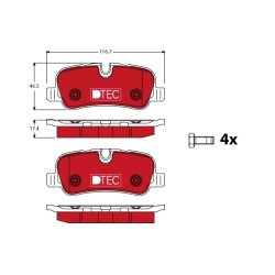 Brake Pad Set TRW GDB1632DTE OE Ref SFP500020