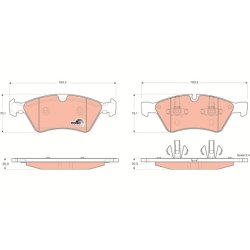 Brake Pad Set TRW GDB1642 OE Ref A 004 420 40 20