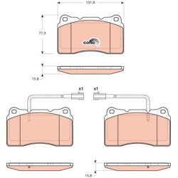 Brake Pad Set TRW GDB1648 OE Ref 9951050