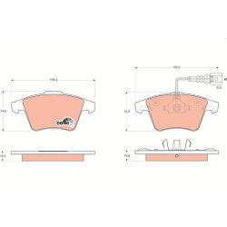 Jeu de plaquettes de frein TRW GDB1651 pour VW Touareg OE 7L6698151B TRW