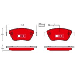 Brake Pad Set TRW GDB1654DTE OE Ref 77364158