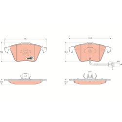 Brake Pad Set TRW GDB1659 OE Ref 4F0 698 151 D