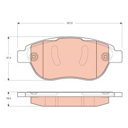 Brake Pad Set TRW GDB1669 OE Ref 4252 52