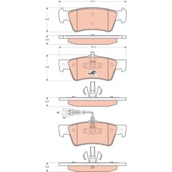 Brake Pad Set TRW GDB1671 OE Ref 7H8 698 451