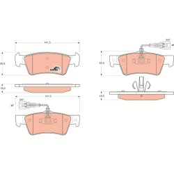 Brake Pad Set TRW GDB1672 OE Ref 7L6 698 451 C