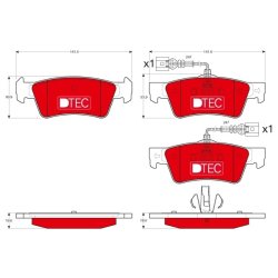 Brake Pad Set TRW GDB1672DTE OE Ref 7L6 698 451 C