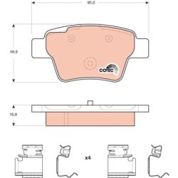 Plaquettes de frein TRW GDB1678 pour PEUGEOT 207 OE E172270 TRW