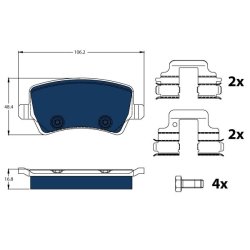 Brake Pad Set TRW GDB1685BTE OE Ref 30671574
