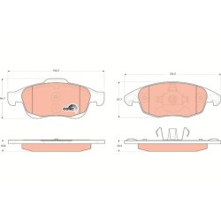 Brake Pad Set TRW GDB1690 OE Ref 16 478 624 80