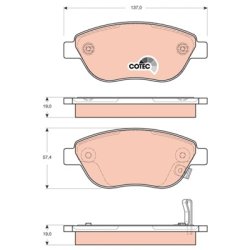 Brake Pad Set TRW GDB1701 OE Ref 77366481