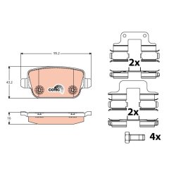 Brake Pad Set TRW GDB1709 OE Ref LR003655