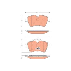 Brake Pad Set TRW GDB1712 OE Ref 34 11 6 778 320