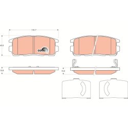 Brake Pad Set TRW GDB1716 OE Ref 16 05 123