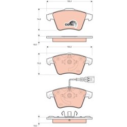 Plaquettes de frein TRW GDB1721 pour VW Touareg, référence d'origine 7L6698151F