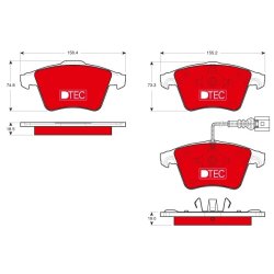 Plaquettes de frein TRW GDB1721DTE pour VW Touareg, référence d'origine 7L6698151F