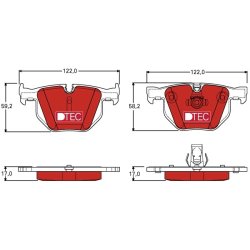 Brake Pad Set TRW GDB1727DTE OE Ref 2 339 272