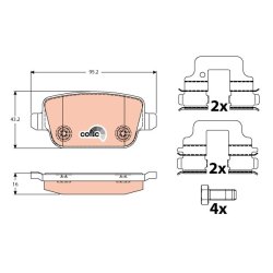 Brake Pad Set TRW GDB1732 OE Ref 1566234