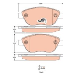 Brake Pad Set TRW GDB1750 OE Ref 71770080