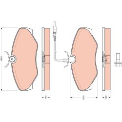 Brake Pad Set TRW GDB1760 OE Ref 60 25 370 851