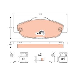 Brake Pad Set TRW GDB1761 OE Ref 4254 26