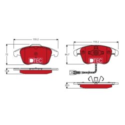 Brake Pad Set TRW GDB1762DTE OE Ref 5N0 698 151 D