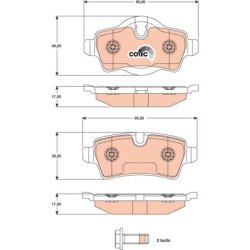 Brake Pad Set TRW GDB1766 OE Ref 34 21 6 794 059