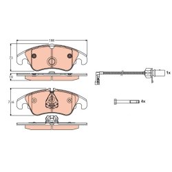 Brake Pad Set TRW GDB1768 OE Ref 8K0 698 151 T