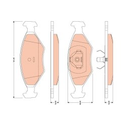 Plaquettes de frein TRW GDB1776 pour VW GOL, PARATI, SAVEIRO OE 374698151A
