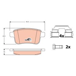 Brake Pad Set TRW GDB1786 OE Ref 415 421 04 10