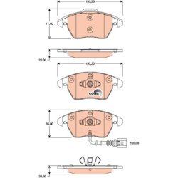 Brake Pad Set TRW GDB1807 OE Ref 3C0 698 151 D