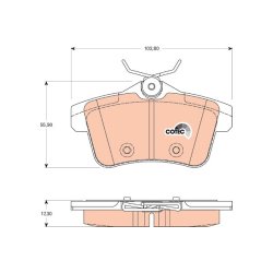 Brake Pad Set TRW GDB1828 OE Ref 16 086 816 80