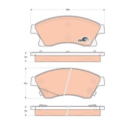 Brake Pad Set TRW GDB1843 OE Ref 13412272