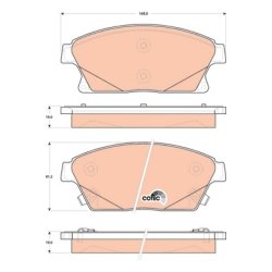 Brake Pad Set TRW GDB1847 OE Ref 22799077