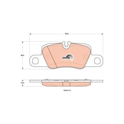 Brake Pad Set TRW GDB1849 OE Ref 970 352 947 03