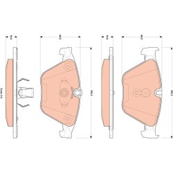 Brake Pad Set TRW GDB1854 OE Ref 34 11 6 775 314
