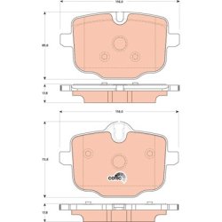 Brake Pad Set TRW GDB1869 OE Ref 34 21 6 798 196