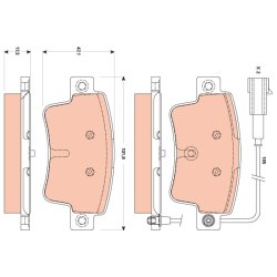Brake Pad Set TRW GDB1872 OE Ref 77365886