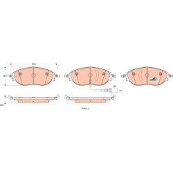 Brake Pad Set TRW GDB1918 OE Ref 3Q0 698 151 B