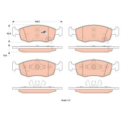 Brake Pad Set TRW GDB1921 OE Ref 77366378