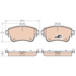 Brake Pad Set TRW GDB1933 OE Ref 006 420 48 20