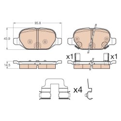 Brake Pad Set TRW GDB1950 OE Ref 77366388