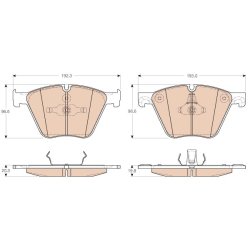 Plaquettes de frein TRW GDB1964 pour BMW X5, X6 OE 34116783554