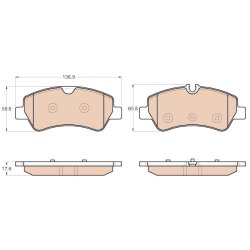 Brake Pad Set TRW GDB1968 OE Ref 1763916