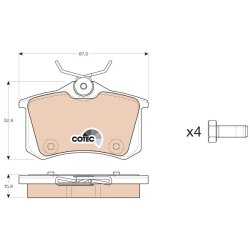 Brake Pad Set TRW GDB1973 OE Ref 16 231 807 80