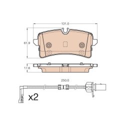 Brake Pad Set TRW GDB1975 OE Ref 4H6 698 451