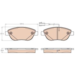 Plaquettes de frein TRW GDB2001 pour FIAT DOBLO, LINEA OE 77365865